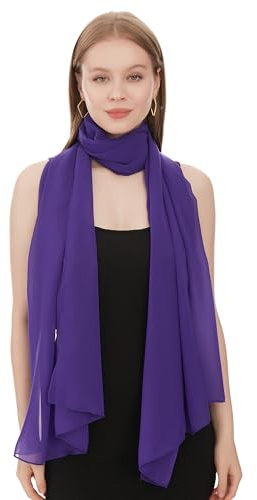 Chiffong Sjal Scarf För Dam – Lätt Och Tunn Halsduk Mode Sjalar för Kvinnor - Chiffon Vårsjal - Elegant Sommarsjal För Damer - Chiffongsjal Bröllopssjal Balwrap Cocktailsjal (Lila)