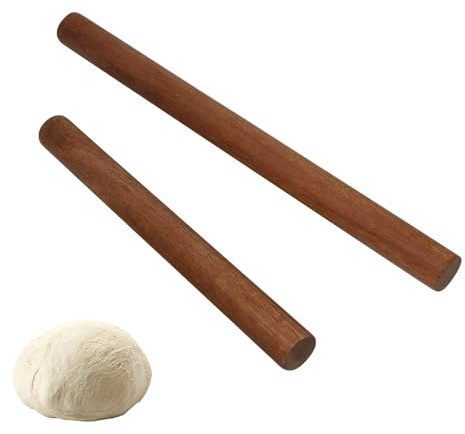 2 Piezas Rodillo de Madera Rodillos de Amasar en Madera(30*3.2cm/40*3.2cm)