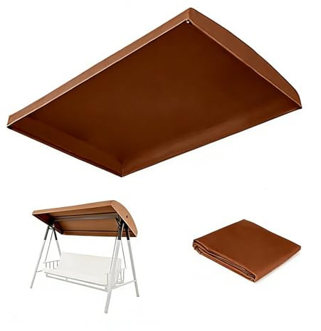 MESCXTY Ersättningsduk för utomhusgunga, 75 tum x 47 tum 83 tum x 48 tum, vattentät, för 2-3-sits uteplats gunga (brun, 75x47x9 tum - 191x120x23cm)