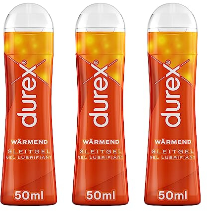 Durex Play Wärmend Gleitgel auf Wasserbasis - Sanftes Gleitmittel mit wärmendem Effekt in der praktischen Dosierflasche, (3 x 50 ml), 150 ml