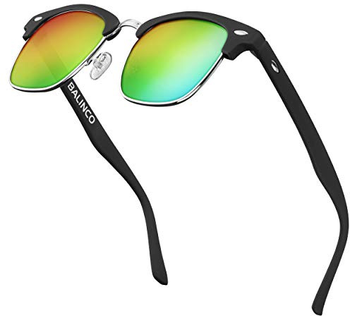 BALINCO Occhiali da sole mezza montatura con lenti polarizzate - per uomo e donna - protegge dai raggi UV e dai riflessi - durevoli e resistenti ai graffi - in un pratico set di accessori