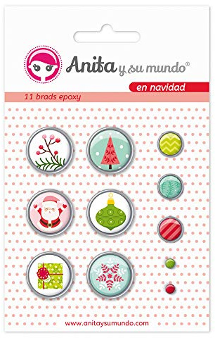 Anita e Su Mondo 37050139 - Collezione natalizia Brads Epossidico, multicolore, 20, 12 e 6,5 mm, confezione da 11