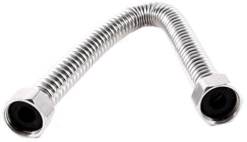 PULABO Manguera de ducha de acero inoxidable plateada de 30 cm, manguera de ducha de repuesto, 19 mm, 41 barras de presión máxima, 1 unidad