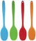 Better Jonny 4 Stück Silikon Löffel, Länge Teigschaber Spatel Kochlöffel Küchenlöffel Set mit langem Griff Hitzebeständig bis 230℃ für Kochen und Backen, 28.3 cm (Blau Rot Grün Orange)
