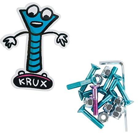 Krux Skateboard Hardware Krome Allen Blue/Pink 1 Mounting Nuts and Bolts