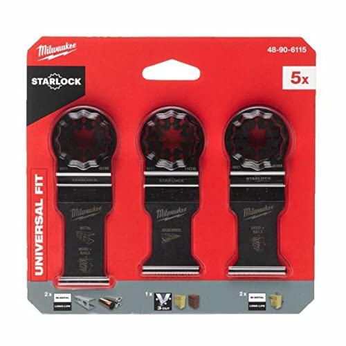 Milwaukee 48906115 MULTITOOL - Juego de accesorios para cuchillas de madera y metal X5-TLG