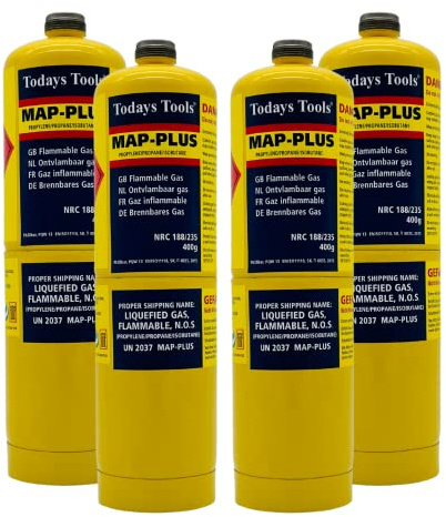 Map Plus Gas Disposable Cylinder Bottle 400g Cartridge for Blow Torch Jet Burner Torch Tools Plumbing Canisters for Plumbers Soldering Torch (4)