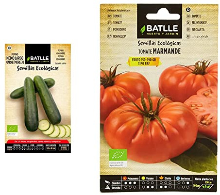 Pepino Marketmore 70 - ECO & Tomate Marmande RAF - ECO