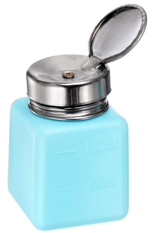 sourcing karta Lösningsmedel alkohol dispenser 120 ml (4 oz) tryckbar vätskedispenser pump med tätning rostfritt stål lock för aceton rengöringsmedel polermedel borttagare blå