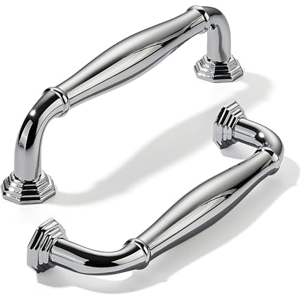 khtumeware 10 Pack 4 Inch(102mm) Polished Chrome Cabinet Pulls Heavy Duty Solid Cabinet Handles Heavy Duty Solid Cabinet Hardware for Cupboard Drawer Pulls Dresser Handle