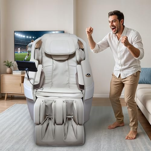 REAL MADRID | COMPACT Sillón Masaje 2D Oficial del Real Madrid | Sistema de masaje fijo 2D con 10 cabezales | 4 programas Auto + 2 manuales | Presoterapia | Calor en el asiento | Bluetooth