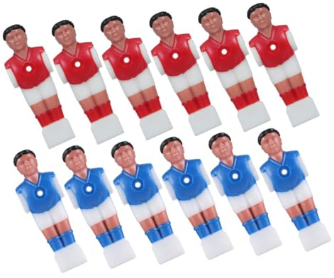 JOINPAYA Set 12 Pezzi Giocatori Calcio Balilla in Abs Maglia Rossa e Blu, Accessori Sostitutivi per Tavolo Calcio Balilla per Uso Versatile e Gioco Migliorato in Riunioni Familiari