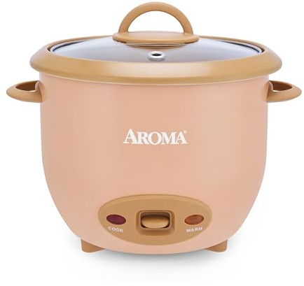 Aroma Rice Cooker for 6 Cups (Baked) with PFAS Free CoreCoat Non-Stick Ceramic Surface (1.5 Quarter)