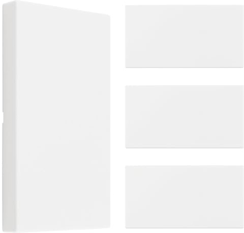 UFURMATE Blank Cover Wall Plate, 4Pcs 94 x 175 mm Screwless Snap-in Plastic Wall Hole Cover 2-Gang Blank Unused Device Outlet Cover (White/Heightened)