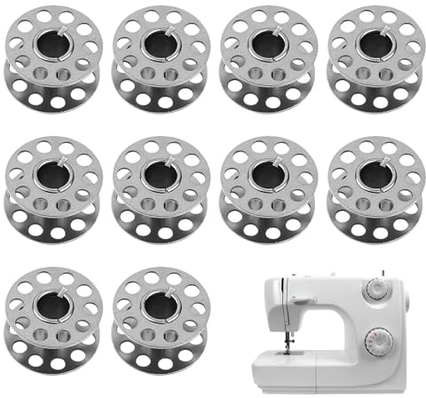 12-Pack Metal Sewing Machine Bobbins, Universal for Home and Industrial Use, High-Hardness Flatbed Bobbins, Sewing Accessories Bottom Thread Cores