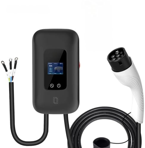 Cargador EV Wallbox Monofásico 7kW, Tipo 2 IEC 62196-2, 32A, Cable 5m, Control por App y Tarjetas RFID