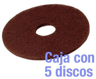 Disco de limpieza decapante marrón. Abrasividad media. Especial para decapar en seco suelos protegidos con químico. Resultados profesionales