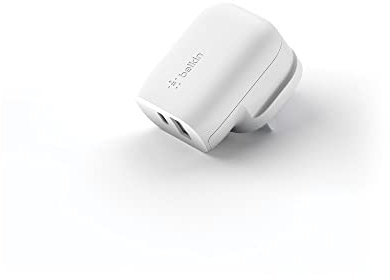 Belkin 37W USB Type C PPS PD Dual Port Wall Phone Charger, Power Delivery 25W USB C Port and 12W USB A Port for Fast Charging Samsung Galaxy S23, Ultra, Plus, Note 20, iPhone 14 Series and More