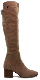 Niko Amore - Bota alta con tacón, cremallera, suela de goma, para: Mujer color: TAUPE talla:38
