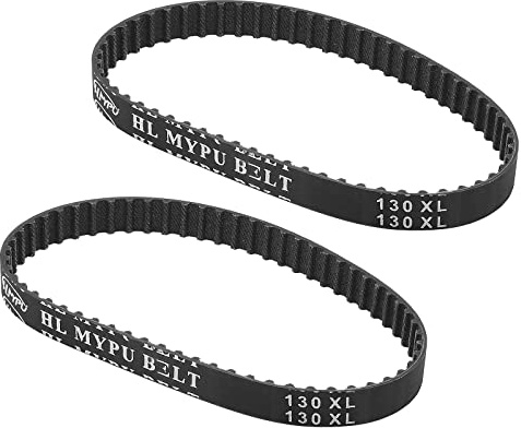 Qjaiune 2 correas dentadas 130XL 037 de 65 dientes, correa de transmisión de engranaje de goma negra de 10 mm (130XL037)