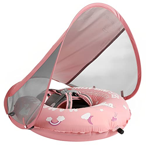 HECCEI Schwimmring Baby, Mambobaby Autom Aufblasbare Baby Schwimmhilfe Schwimmring Kompaktes Faltbares Design Schwimmreifen Perfekter Schwimmtrainer für Kinder von 3 bis 24 Monaten