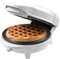 Bestron Mini-Waffeleisen für klassische Waffeln, kleiner Waffelmaker mit Antihaftbeschichtung, für Kindergeburtstage, Familienfeiern, Ostern oder Weihnachten, Backfläche Ø 10cm, Farbe: Weiß