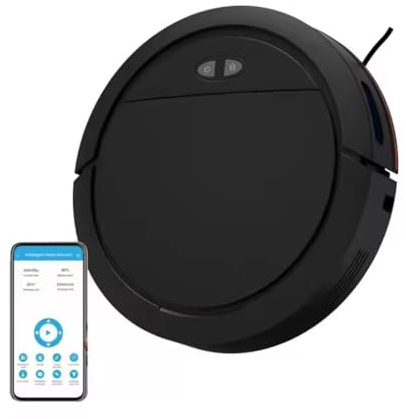 XoTiq Robot aspirapolvere, aspirazione Ultra Potente 4000 Pa, Diametro Sottile 7,8 cm, Diametro 30 cm, Mappa modificabile, aspirapolvere 3 in 1, Robot aspirapolvere Super Sottile