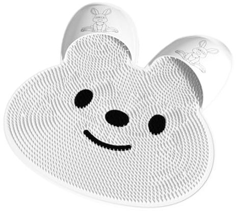Lave-Pieds Et Dos De Douche - Tapis Récurage pour Masseur De Pieds De Douche en Forme De Lapin, Tapis De Massage Antidérapant pour Le Dos pour Le Corps, Les Pieds, La Douche Et Le Bain