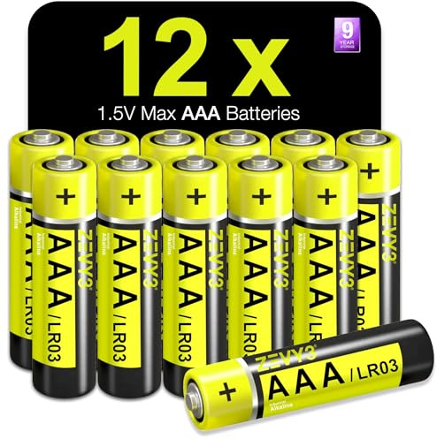 Zevy3 12-Pack AAA Alkaline Batteries | 1.5V | Long-Lasting Power for Toys, Remote Controls & Everyday Devices
