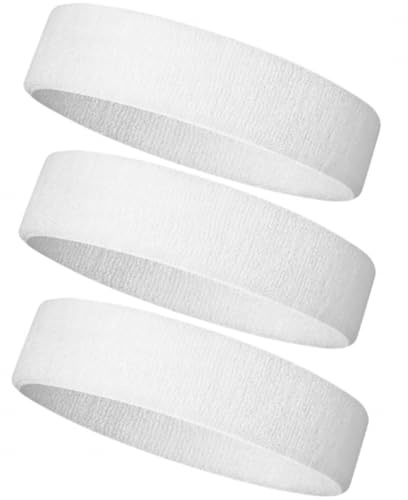 Hestya 3 Pièces Bandeaux de Sport pour Femmes Hommes Bande de Cheveux Élastique Antidérapante Bandeau de Front Anti-Transpiration pour Jogging Courir Fitness Yoga Vélo Basket-Ball
