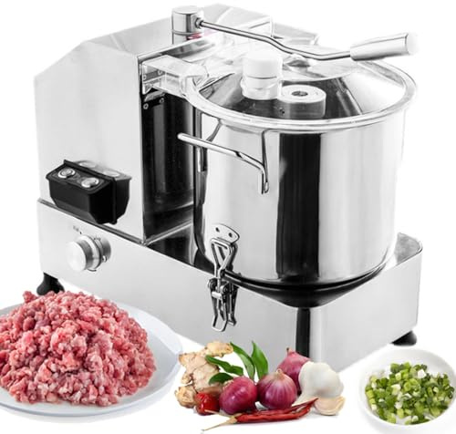 Troqullium Robot da Cucina Professionale, Tritatutto Elettrico for Verdure ad Alta Potenza, tritacarne in Acciaio Inox, Tritatutto Multifunzione for Patate, cipolle, Zenzero e cavoli.(12L)