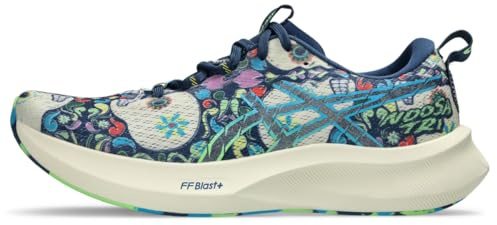 Asics Chaussures de Course Noosa TRI 16 pour Homme, Bleu Nuit/Vert Citron éclatant, 44.5 EU