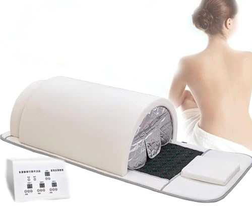 ZenSeFarin Sauna De Infrarrojos Lejanos Profesional con Cúpula,Precalentamiento De 5 Minutos,Sauna para El Hogar,Cobertura Completa De 360 ​​Grados,Sauna De Infrarrojos para Una Sola Persona White