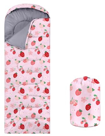 Strawberry Sleeping Bags for Adult, Rollable Sleeping Bags and Compact with Compression Sack, Slumber Bags for Outdoor, Camping and Travel