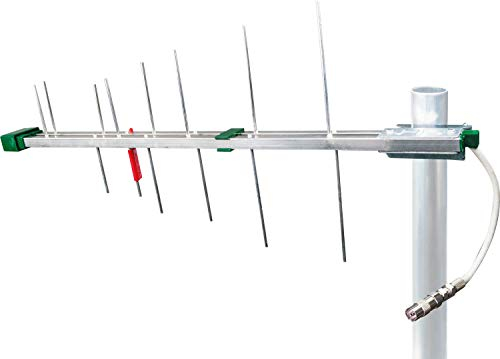 SCHWAIGER 20334 Außenantenne passiv DVB-T2 digital Empfänger Verstärker Antenne Outdoor HD Empfang LTE Filter Fernseherempfang inkl. Mastbefestigung
