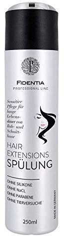 Fidentia Hair Extensions Spülung | Sensitive ohne Silikone | Für Echthaar Tressen & Haarverlängerung (250ml)