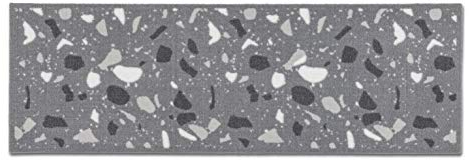 Rutschfester Teppich Wohnzimmer - Miabella Fußmatte innen - Küche Läufer Flur Schmutzfangmatte - Sauberlauf waschbar 50x150cm Terazzo grau