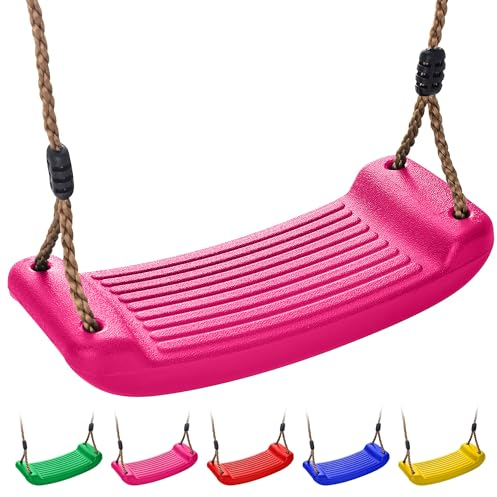 Garden Swing Seat for Children – Durable Kids Swing with Adjustable Rope, Weather-Resistant Plastic Outdoor Playground Accessory | Climbing Frame Accessories