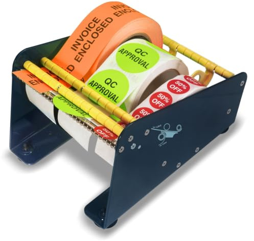 Excell Shipping Label Dispenser, 6.5 in Labels, 3 in Core, Metal