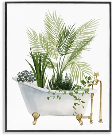 Stupell Industries Various Plants Greenery Vintage Tub Framed Wall Art, Design by Grace Popp