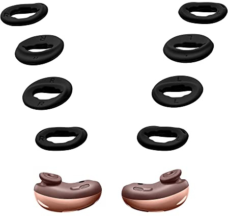 kwmobile 8X Ear Buds kompatibel mit Samsung Galaxy Buds Live - Size S und L - Silikon Ohrbügel Ohrstöpsel Zubehör - Bügel für In-Ear Kopfhörer - Schwarz