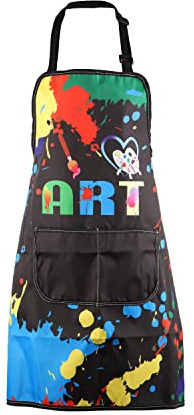 MBMSO Painting Artist Apron with Pockets Artist Painter Gifts Art Lover Gift for Art Teacher Student Painter Apron Waterproof (Love Art apron-black)