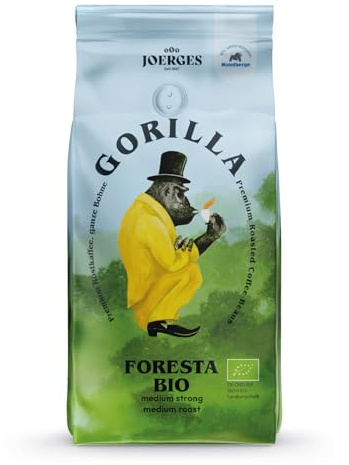 Joerges Gorilla Foresta Kaffee 1000g Geröstete Ganze Bohnen | Qualitäts-Arabica Blend | Für Siebträger und Vollautomat | Espresso