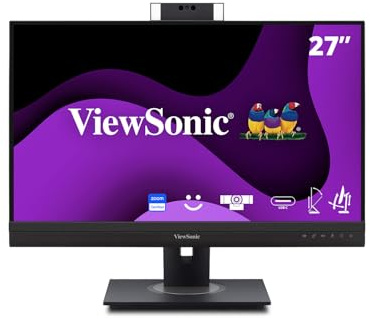 ViewSonic VG2757V-2K 27 QHD SuperClear IPS LED Monitor with HDMI, DipsplayPort in/out, Type C, Full Ergonomic Stand with 3 sides frameless bezel