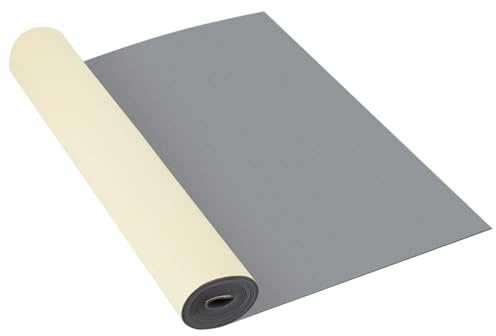 BENECREAT 2mx40cm Adhésif en Rouleau de Caoutchouc Mousse EVA, 1mm Rembourrage en Mousse Adhésive Grise, Feuille Insonorisée pour Rembourrage de Cosplay, Projet de Bricolage, Costume, Artisanat