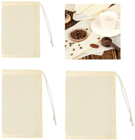 Sacchetti da Filtro,3 PCS Sacchetti di Latte da Noci di Cotone,Borsa per Filtro per Alimenti a maglie a maglia fine al 100% in Cotone Naturale per Latte di Noci,Caffè,Succo di Succo (3 dimensioni)
