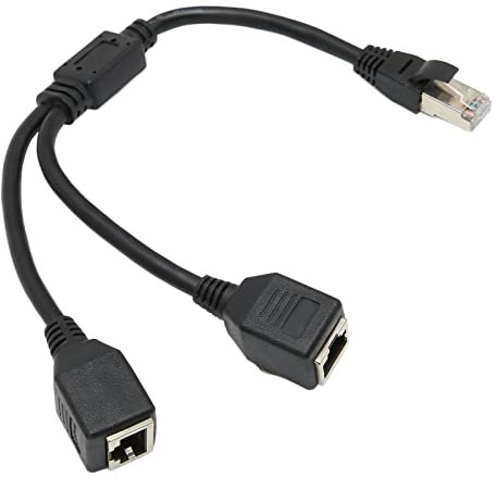 Divisor Ethernet 1 a 2, Adaptador de Cable de Red Ethernet RJ45, Divisor de Cable Ethernet LAN RJ45 1 Macho a 2 Hembra, Cable de Internet CAT7, Adaptador de Enchufe Ethernet con
