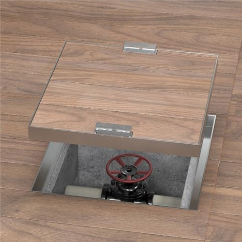 Tapa de Registro empotrada Tapa de Registro Invisible de Acero Inoxidable con asa, Cubierta de Pozo Cuadrada, Rejilla para depósito de Aguas residuales de Lluvia, para Patio, jardín, diseño