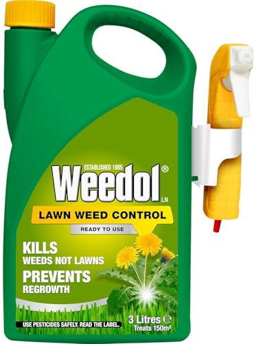 Weedol Lawn Weed Control 3L Ready To Use – Fast-Acting Selective Weed Killer Spray for Lawns – Kills Dandelions, Clover & Broadleaf Weeds Without Harming Grass – No Mixing Required