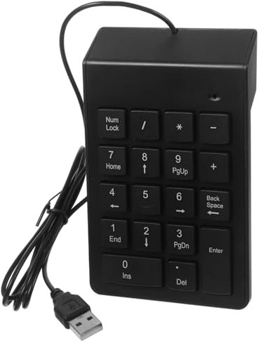 Holibanna Usb Wired Numeric Keypad 19 Keys Mechanical Number Pad Portable Keyboard for Laptop Desktop Office Use